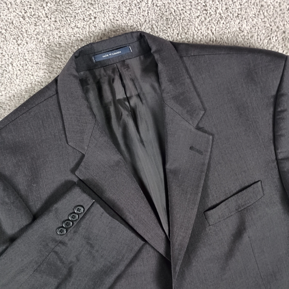 Ralph Lauren Men's 100% Wool‎ Blazer Gray Crosshatch, 46 Regular Fit